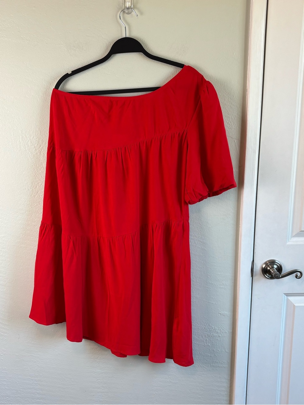 Bundle 2/$30! NEW Kirundo XL One-Shoulder Tiered Dress in Vibrant Red